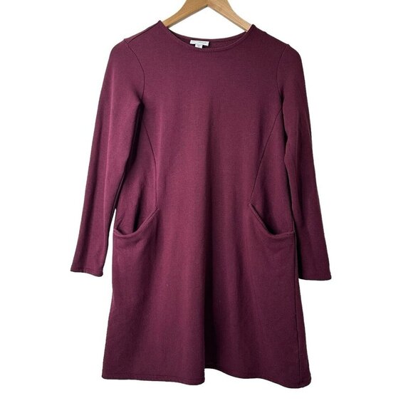 Lot Of 2 J Jill A Line Dress Pockets Knee Length Size XSP Burgundy Model Blend - Picture 2 of 14